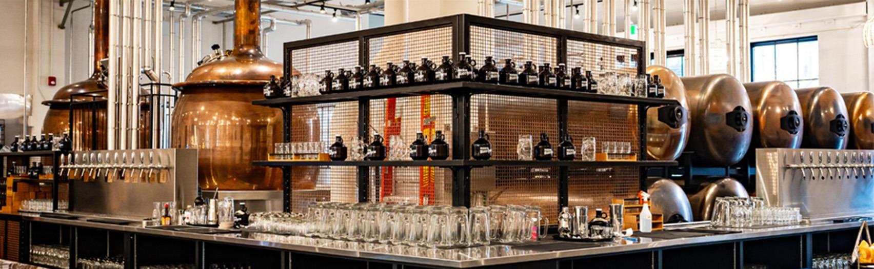 Beer Kitchen brewery tap bar.