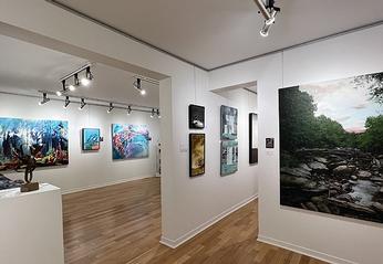 Artwork hung on the walls of the Benz Gallery located in London, Ontario