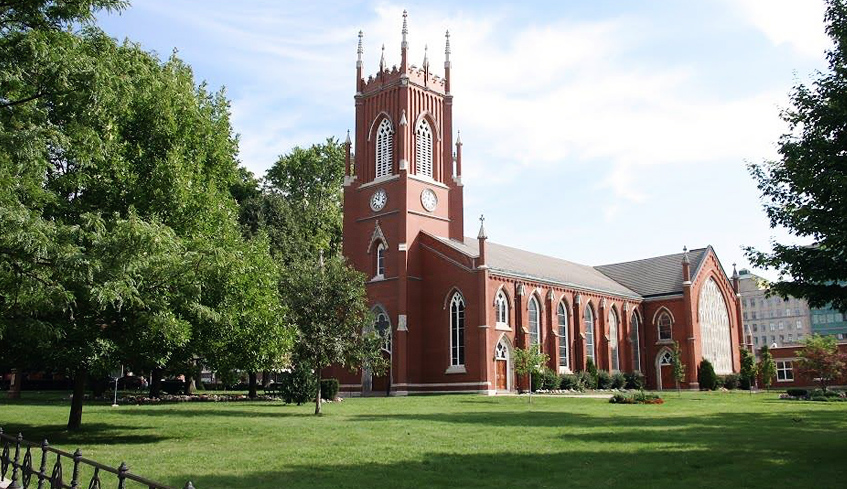 Exterior view of St. Paul's Cathedral located in London, Ontario, Canada