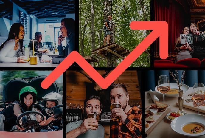 A montage of people at various locations in London, Ontario, eating, drinking and enjoying outdoor activities.