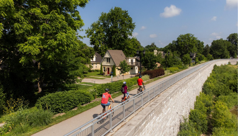 People enjoying a bike tour.