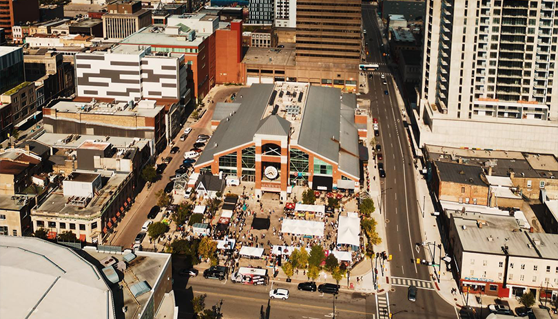 Bird's eye view of Covent Garden Market