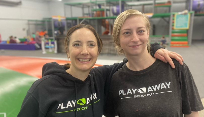 Staff at Play Away Indoor Park in London, Ontario.