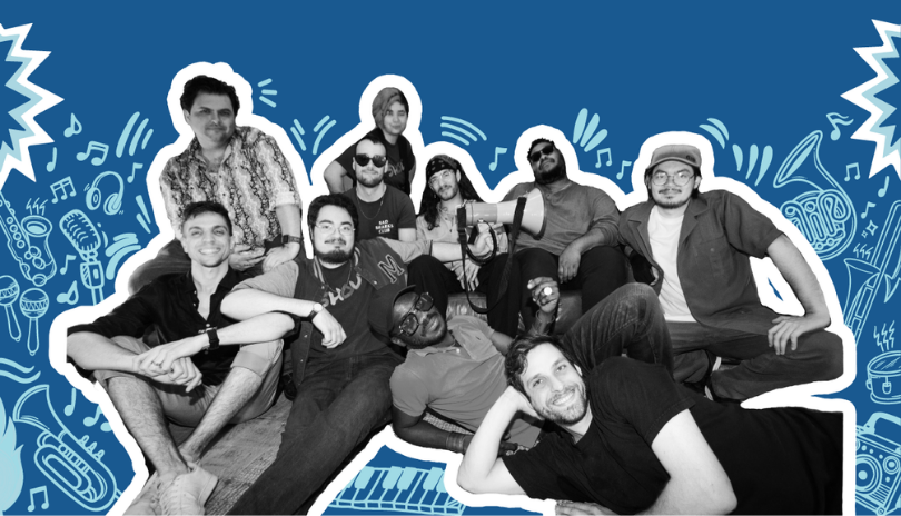 Poster graphic of band for International Trombone Festival